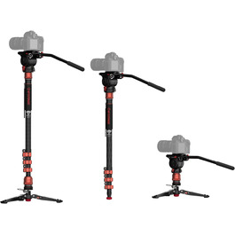 Штатив-монопод IFOOTAGE Cobra 3 C180F-P з карбону, 181 см, вантажопідйомність 8 кг (SET-C180F-P+K5S)