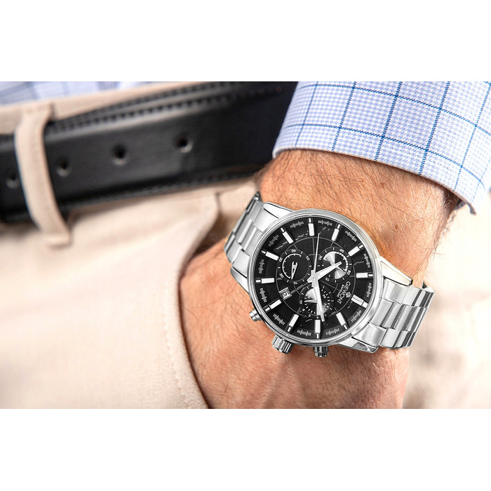 Чоловічий годинник Giewont Chronograph Sapphire, чорний, GW4580-B1