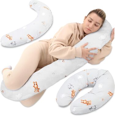 Подушка для вагітних Totsy Baby XXL (190 см) - Підтримка тіла, бічний сон, бавовна Oeko-Tex