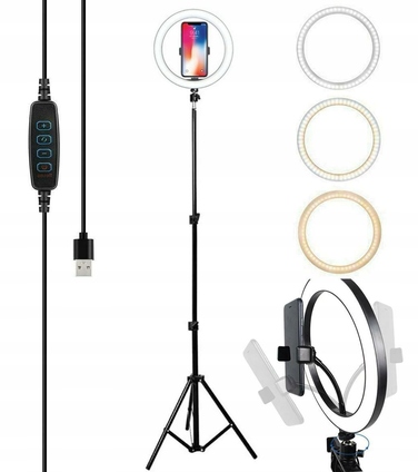 Кільцева LED-лампа 80 Вт + штатив 160 см та тримач для телефону