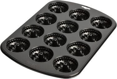 ORIGINAL KAISER Inspiration Gugelhupf Muffin Tin for 12 Muffins, Muffin Baking Sheet 38x27 cm, non-stick coated, Standard Size & Classic Mini Tartlets 6 Pieces, Tartlet Molds 10 cm