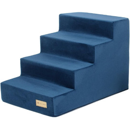 Сходинка для собак Velinda з 4 сходинками, також підходить для котів. Допомога у входженні для домашніх тварин. Матеріал: пінопласт. Колір: темно-синій