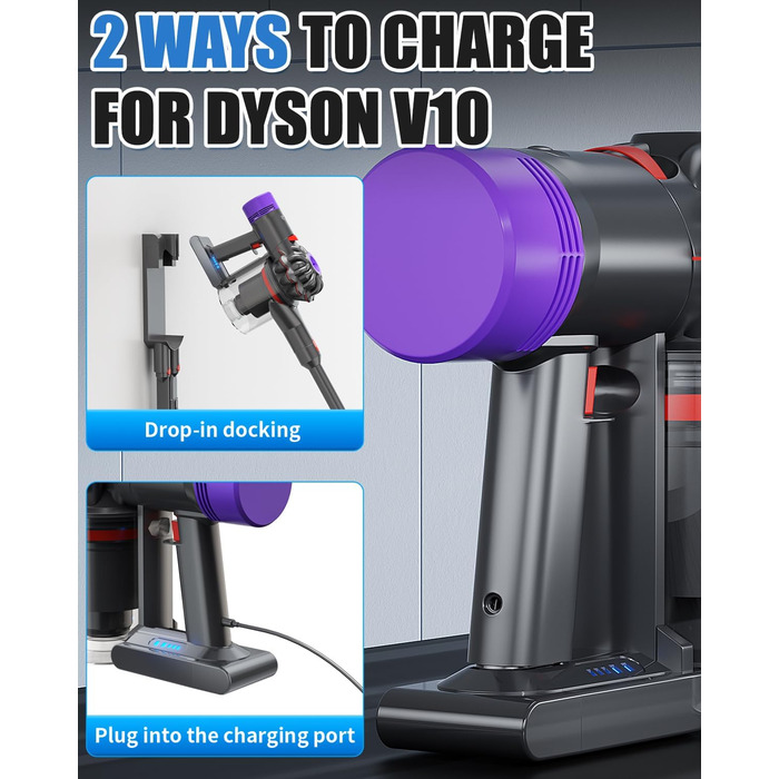 Запасний акумулятор Powtree для пилососа Dyson V10 (1 фільтр + 3 шурупи)
