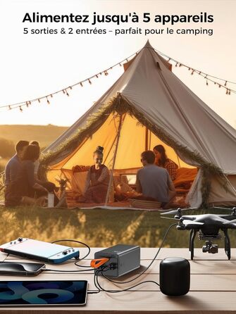 Power Bank 80000mAh з LED дисплеєм: Швидка зарядка PD 30W та QC 3.0, 5 виходів USB, 2 входи, для iPhone, кемпінгу та активного відпочинку