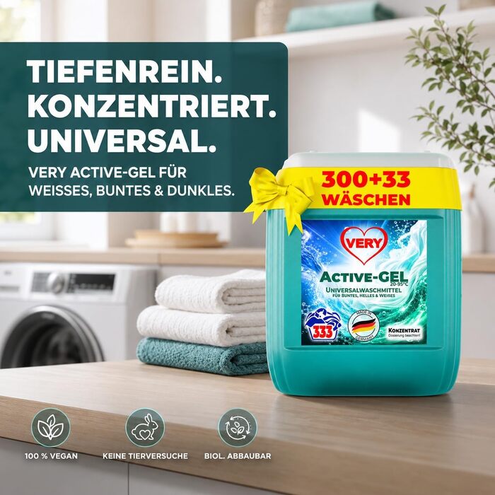 Універсальний рідкий засіб для прання VERY® Gel, 10 л, каністра