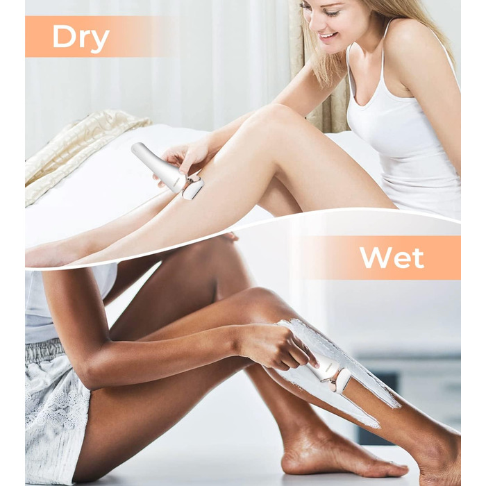 Електричний жіночий епілятор: бездротовий тример для тіла, бікіні, ніг та під пахвами (вологий/сухий)