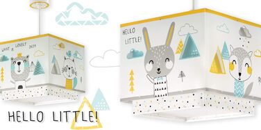 Dalber Children's Lamp Pendant Light Hanging Lamp Hello Little Animals Bear, 24 x 24 x 21 cm