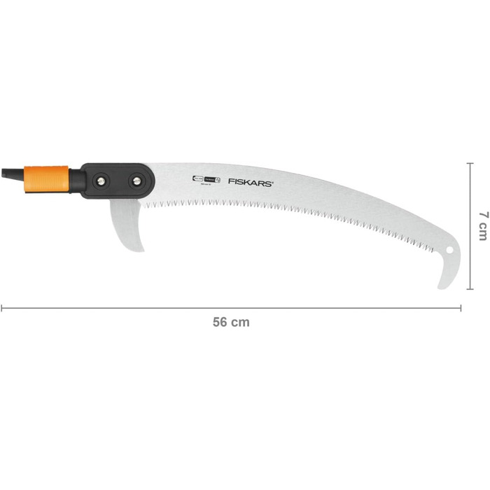 Садова пила Fiskars QuikFit для обрізки гілок, 55 см, загартована сталь, чорна/помаранчева, змінний інструментальний модуль 1000691