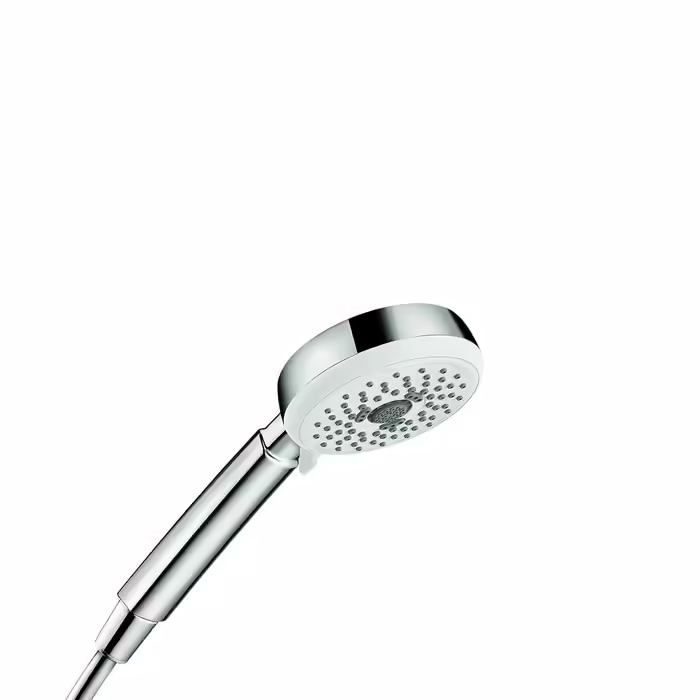 hansgrohe Crometta 100 Showerhead, 3 Spray Patterns, White/Chrome