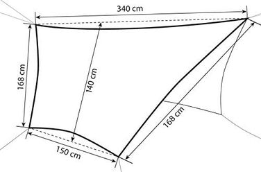 Тент Amazonas Traveller Tarp | Легкий, водонепроникний тент для кемпінгу та гамаків. Ripstop-нейлон, розмір 3,40м x 2,80м, вага 0,8 кг.