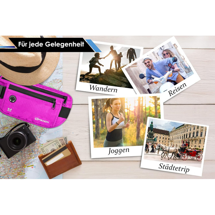 Чоловіча та жіноча бананка - плоска бананка для телефону до 7 дюймів - поясна сумка для спорту, подорожей та бігу (Рожева)