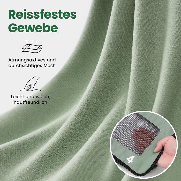 Органайзери для валізи - набір 8 шт. (зелені) - для подорожей, ручної поклажі, рюкзака