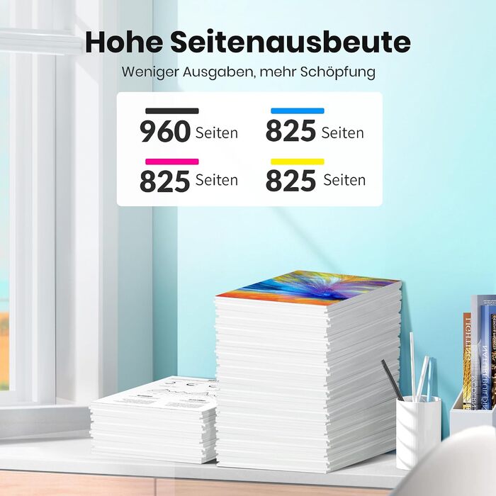 Комплект картриджів Glliter 903XL для принтерів HP OfficeJet Pro 6950, 6960, 6970, 6974 (чорний, блакитний, пурпуровий, жовтий), 4 шт.