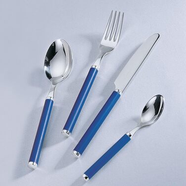 Villeroy & Boch Play Blue Ocean Tableware Set, for up to 6 people, 24-piece, Stainless Steel, Blue Plastic Handle