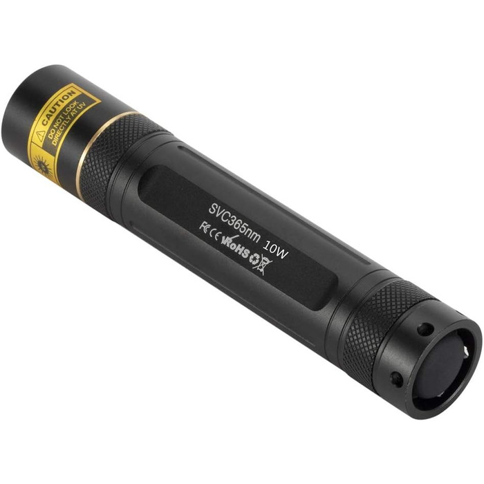 Ультрафіолетовий ліхтарик Alonefire SV003 10 Вт 365нм, портативний, акумуляторний, для виявлення сечі домашніх тварин, пошуку бурштину, риболовлі та затвердіння смоли, алюмінієвий корпус, зарядний пристрій, батарея в комплекті