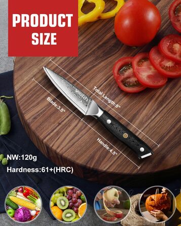 Набір кухонних ножів MOSFiATA Damast - 5 предметів з VG10 сталі. Включає: ніж кухарський, сантаку, для хліба, універсальний та для фруктів. Преміум якість, подарункова коробка.