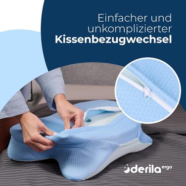 Подушка Derila Ergo Kopf Memory Foam для сну на боці, спині та животі (54x36x12 см) - 1 шт.
