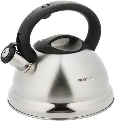 Чайник електричний Kinghoff Kh-3236 3L з індукційним дном, нержавіюча сталь, чорний/сріблястий