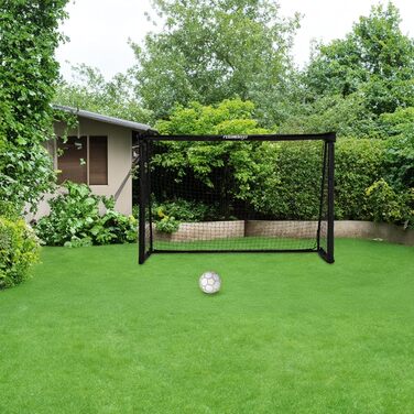 Relaxdays Soccer Goal for Kids & Adults - Garden Training Goal, Steel, 120x180x60 cm, Black