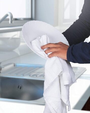 SIMPLI-MAGIC Dish Towels Mehlsack Handtücher, Kitchen Towels, Dishcloths, Cotton, White/Opulent Garden, 24