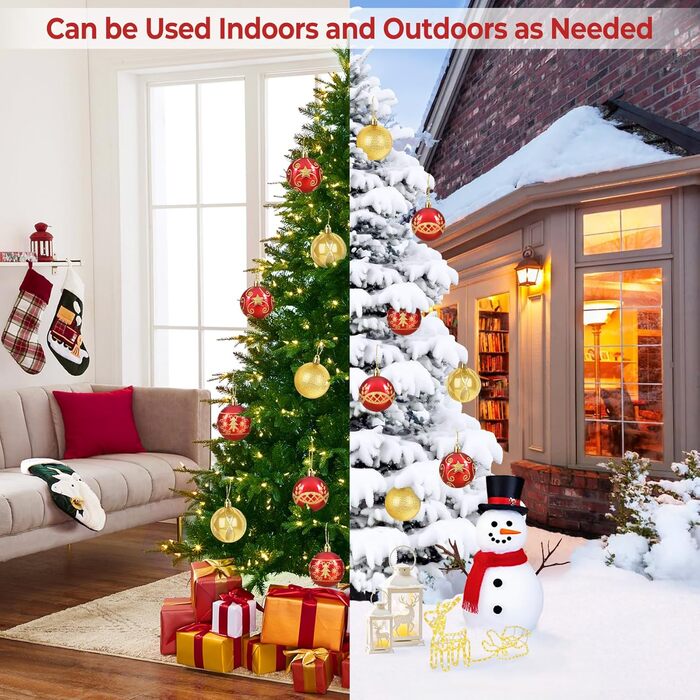 Набір прикрас на ялинку 30 шт. Кульки для ялинки 6 см, червоні та золоті, пластик