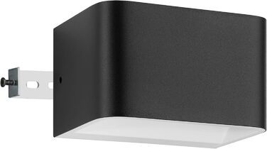 EGLO LED Wall Lamp Sania 5, 1-Light Wall Lamp Modern, Minimalist, Metal Wall Lighting in White, Satin Plastic, LED Bathroom Lamp Warm White, IP44 (13 cm, Black)