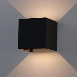 LED вуличне/внутрішнє освітлення K-Bright 7W: регульований світловий потік, тепле біле світло, IP65, чорний колір