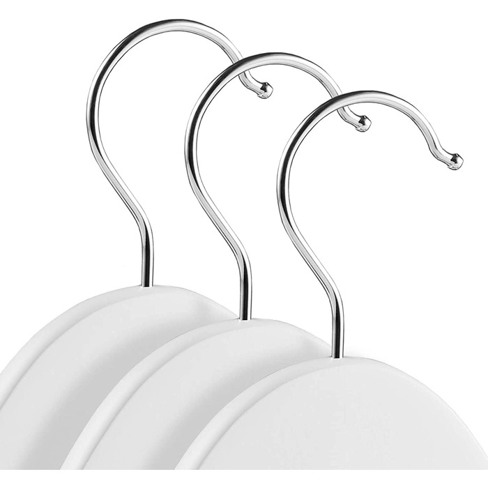 Плечики для одягу Evolluxi Lotus з масивного дерева, для сорочок, курток, з гладкою поверхнею, поворотний гачок 360°, білий, 80 см