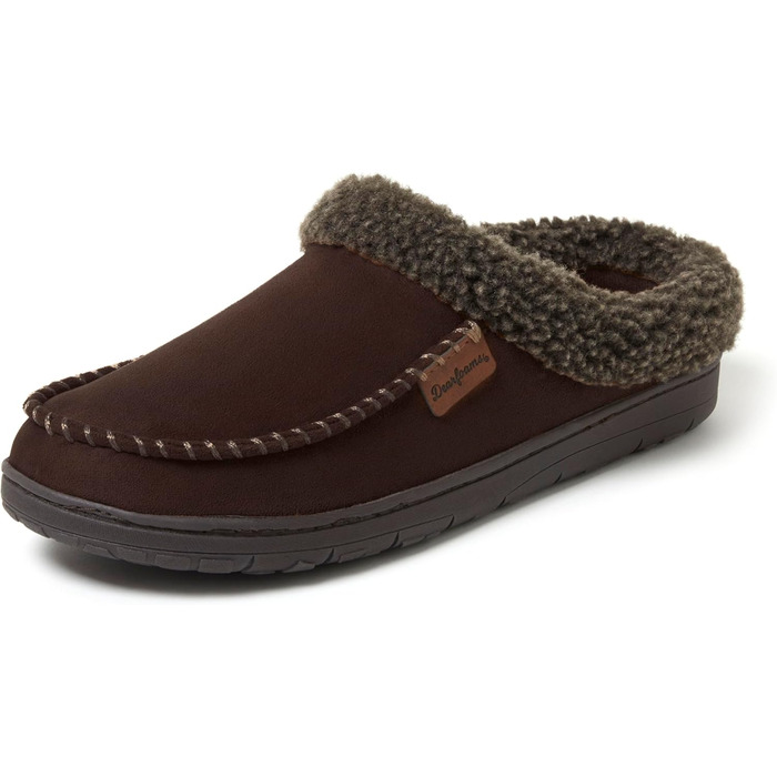 Чоловічі тапочки Dearfoams Brendan - зручні та дихаючі, з піною Memory Foam, широка колодка, колір кава