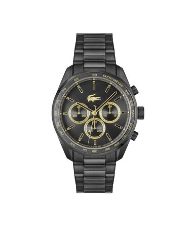 Годинник чоловічий Lacoste Boston Chronograph кварцовий з браслетом шкіряним або металевим (срібний)