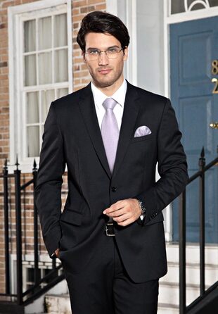 HISDERN Краватка для чоловіків з кишеньковим хустиком в горошок, для весілля, класичний бізнес-стиль, краватка в горох та комплект кишенькових хустинок, універсальний розмір (A-23 Лавандовий)