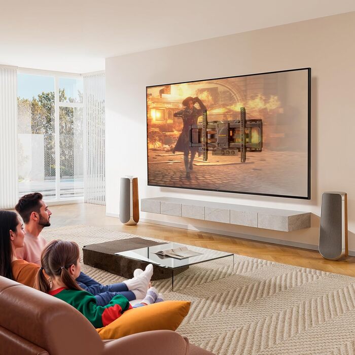 Настінна кріплення для телевізора Perlegear з розеткою, 42'-90', 68 кг, VESA 600x400 мм, PGLF11 (оновлена версія)