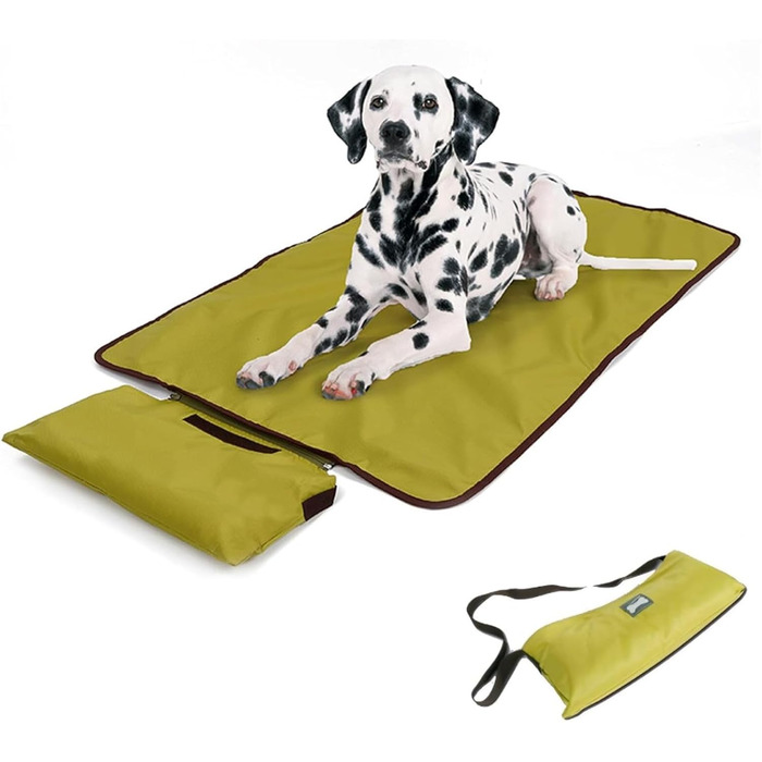 Зручна собача лежанка-підстилка: водонепроникна, для подорожей, з оксфордської тканини, зелена