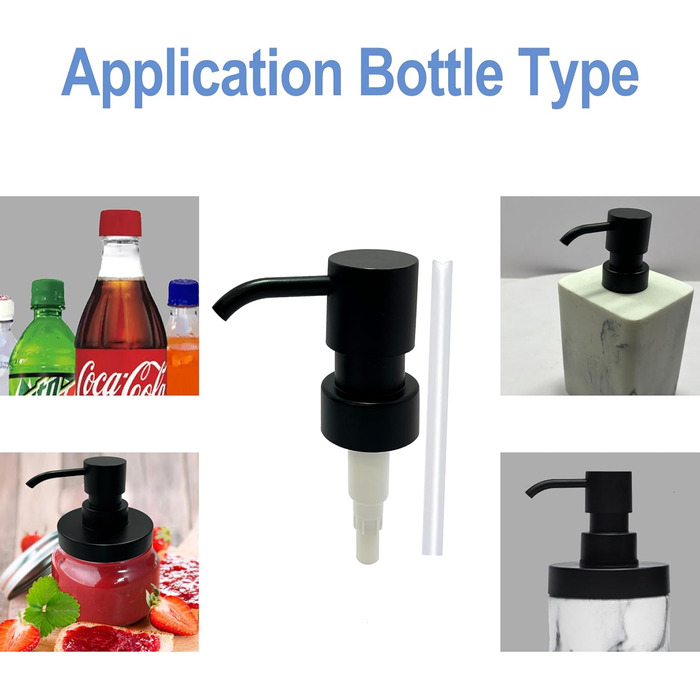 Дозатор для мила Suanti, 425 мл, з помпою з брашованого нікелю, наповнюваний, квадратний, декоративний, для мила для рук, миття посуду та лосьйонів, стиль мармур (чорна помпа - 2 шт.)