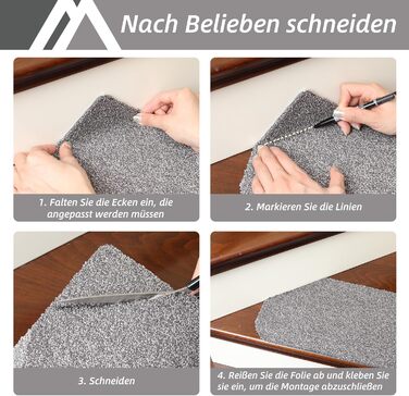 Коричневі килимки на сходи COSY HOMEER, 15 шт., 70x22 см, самоклеючі, машинного прання, 100% поліестер, TPE-підкладка, безпечні для дітей та домашніх тварин