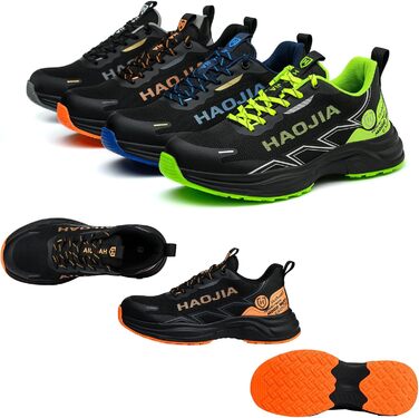 Черевики робочі чоловічі/жіночі, легкі, з металевим підноском, антиковзаючі, дихаючі, для будівництва, майстерні, складу, саду (42 EU, Помаранчевий)