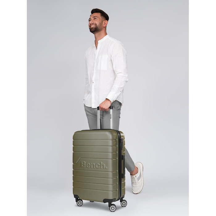 Набір валіз Bench Hartgepäck Seattle 3-в-1: міцний ABS, TSA-замок, 4 колеса | Dark-olive (M, 69 см)