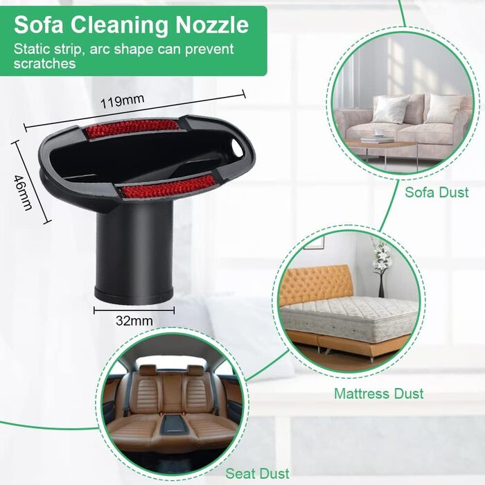 Універсальний набір насадок для пилососа 7 шт. 32-35 мм - сумісний з Kärcher, Miele, Siemens, AEG, Bosch