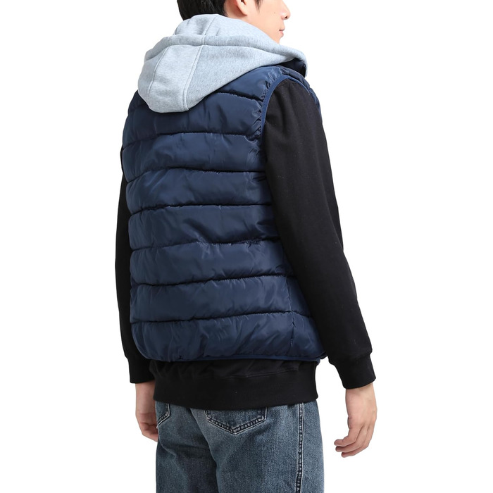 Чоловіча степкова жилетка YOUTHUP з капюшоном, тепла зимова жилетка для активного відпочинку, спортивна жилетка (XXL, Синій)