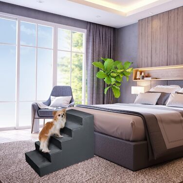 Сходинка для собак Mg Design – дерев'яна, стабільна, для дивану та ліжка, для собак та котів, 40 x 45 x 5 см, 71 x 40.5 x 56 см