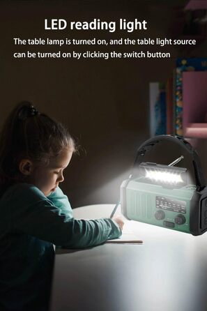 Радіо Winnes на 20000 mAh з живленням від сонця, SOS, FM/AM, ліхтарик, компас - для кемпінгу та надзвичайних ситуацій