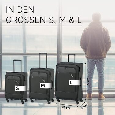 Чемодан ручної поклажі Paklite Derby 55 см, 41 л, 4 колеса, з TSA замком, функція розширення