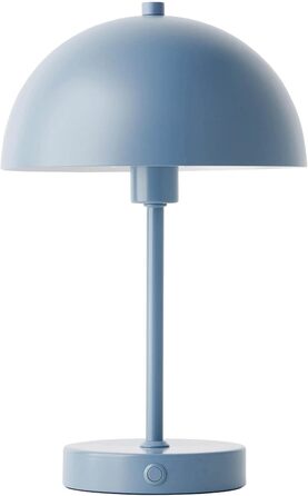 Mokebo® LED настільна лампа бездротова, акумуляторна, диммерна з USB-C 'The Lighthouse', вінтажна лампа-горщик, грибкова лампа та настільна лампа Taupe (мідний колір) з металу з акумулятором, тепле біле світло (блакитно-сірий)