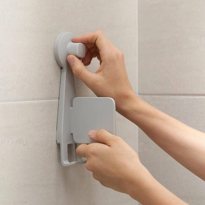 Joseph Joseph EasyStore Compact Shower Shelf with Adjustable Mirror – White