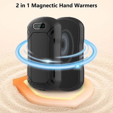 Електричні грілки для рук 2 шт., 6000 мАг, перезаряджувані, магнітні, 3 режими нагріву, USB, для жінок, чоловіків, дітей