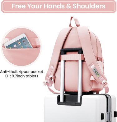 Дитячий рюкзак IvyH для дівчаток – велика місткість, водонепроникний, ідеальний для школи (2-6 клас), рожевий