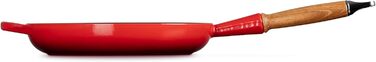 Сковорода Le Creuset Signature чавунна з дерев'яним ручками 28 см, колір вишня