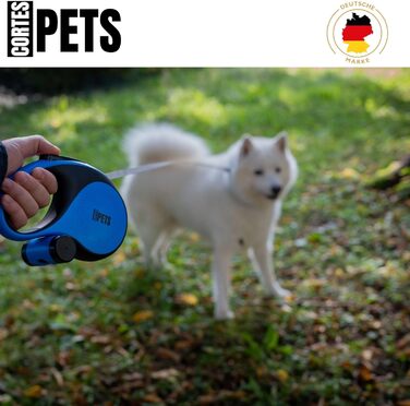 Рулетка для собак великих порід Flexi New Comfort, 8 м, до 50 кг, з кнопкою блокування, тримач для відходів, блакитна XL