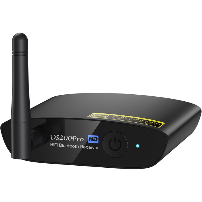 1Mii Bluetooth 5.3 HiFi Аудіоприймач для стереосистеми: Bluetooth адаптер з DAC (384kHz / 32bit), aptX HD, LDAC, оптичний/RCA вихід для AV ресивера або підсилювача (Чорний)