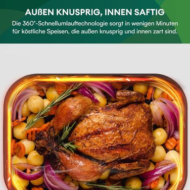 Аерофритюрниця CHEFREE 5 л для сім'ї, 6-в-1, багатофункціональна, з оглядовим вікном, до 200°C, 1500 Вт, чорна, модель AFW01